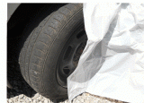 Vrecia na pneumatiky biele bez potlače, rozmer 100 x 100 cm
