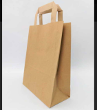 Papierová taška hnedá, biela, na prenos menubox, 32 x 22 x 28cm / 0,25 €