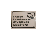 Bezpečnost samolepka na sklo Pozor Objekt je Monitorovaný kamer.sys.10,5 x 15 cm