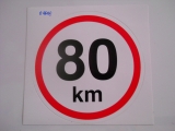 Bezpečnostná samolepka Výstražny symbol  ,,povolená rýchlosť 80 km ´´