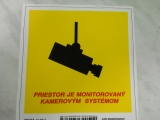 Bezpečnostná samolepka Priestor je monitorovaný  kamerovým systémom 10x10 cm