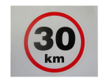 Bezpečnostná samolepka Výstražny symbol  ,,povolená rýchlosť 30 km ´´