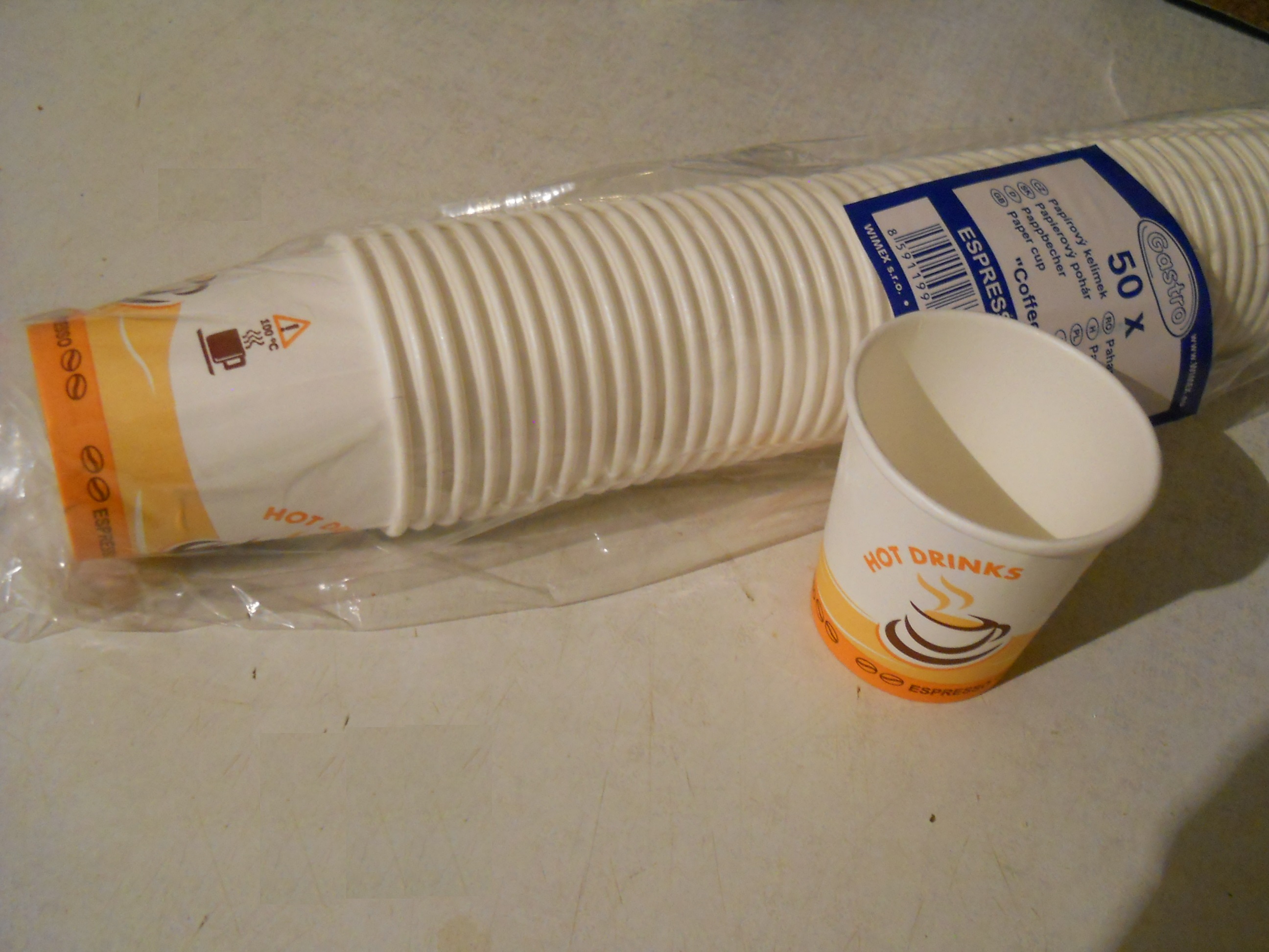 Papierový pohárik biely bez potlače 0,33 l, rolka 50 ks