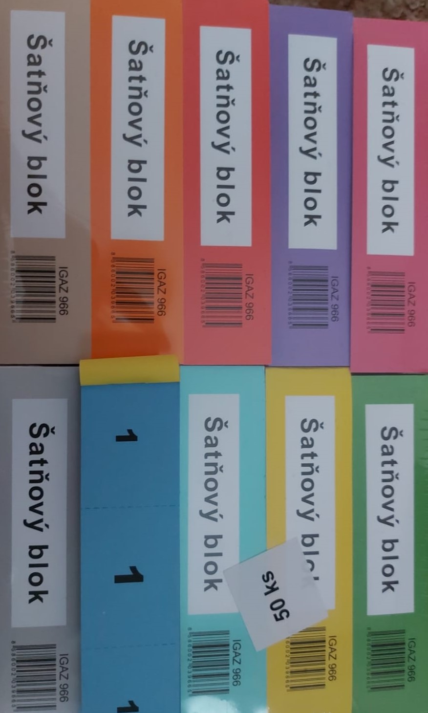 Papierové farebné šatňové,tombolové lístky 1 - 100, azúrové 