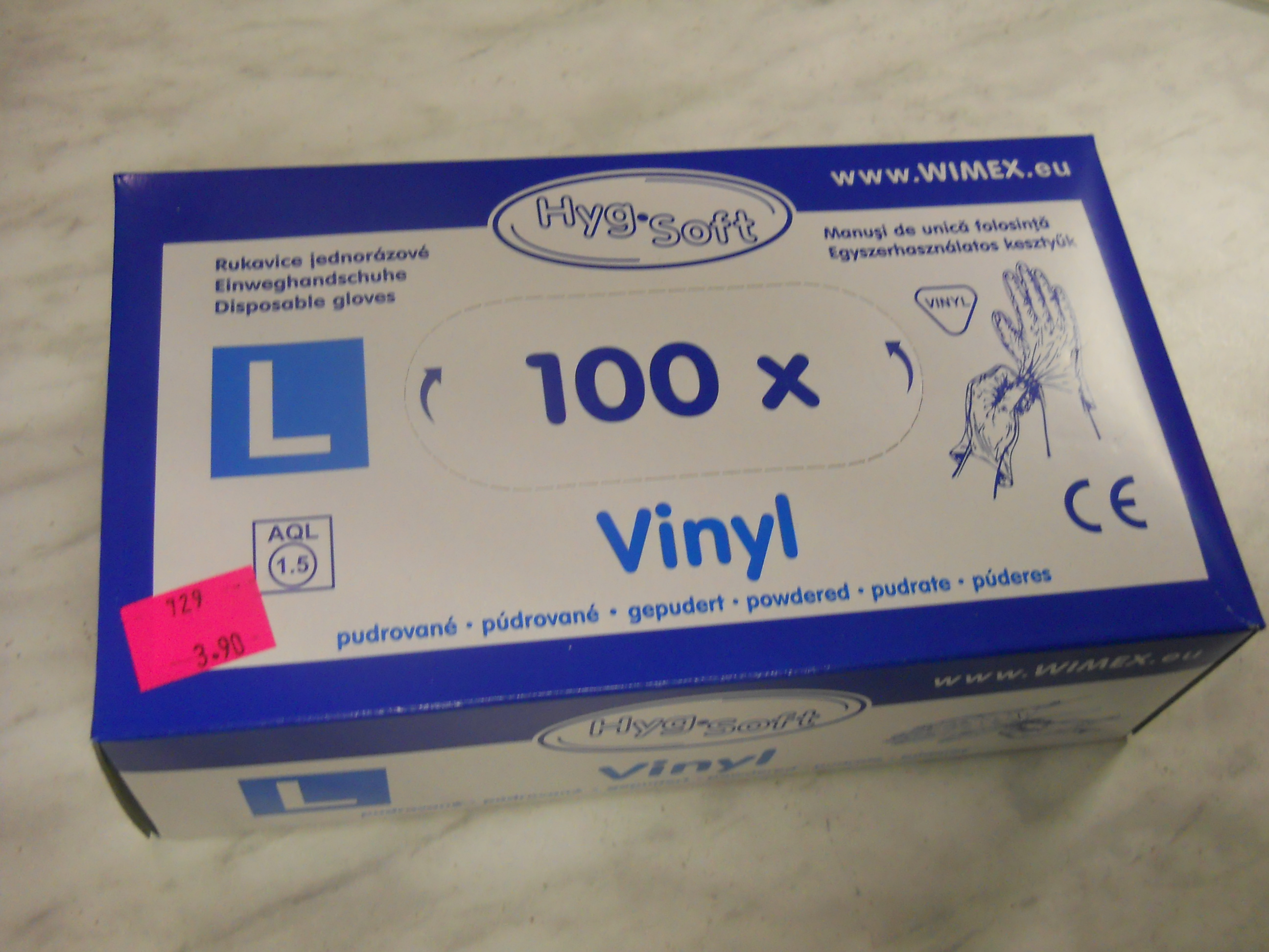 Rukavice vinylové Potravinové ,S´/100  / 5,55 €