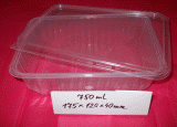 Vanička a vrchnáčik transparent  500 ml/ dl 17 x 12 x 3,5 cm / 50 ks balenie
