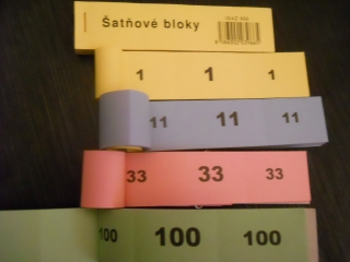 Tombolove farebné šatňove lístky červené 1 - 100  / 0,95 € s DPH