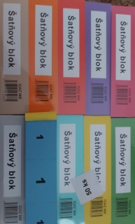 Papierové farebné šatňové,tombolové lístky 1 - 100,Fialové