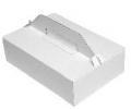Krabica na zákusky s uškom, papierová,biela 27 x 18 x 10 cm/ 50 ks bal.