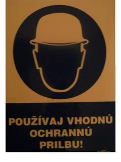 Bezpečnostná SAMOLEPKA , A 5 Používaj vhodnú ochrannú prilbu / 1,59 € 