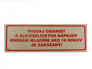Bezpečnostná samolepka, Zákaz predaja cigariet a alkoholu osobám ml. ako 18 r.