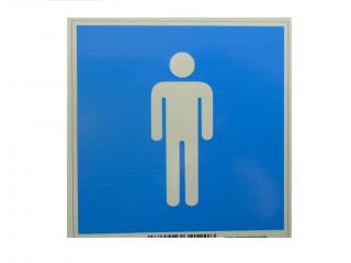 Bezpečnostná samolepka Výstražny symbol  ,,WC muži ´´10 x 10 cm