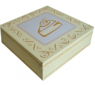 Krabica na torty, papierová,s potlačou 28 x 28 x 10 cm/ 100 ks bal.