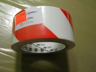 Lepiaca páska vinylová ,bieločervená, 48mm x 33 m