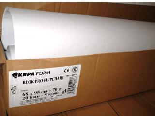 Papier FLIPCHART  biely 68 x 95 cm / 20 listov,blok 70 g  